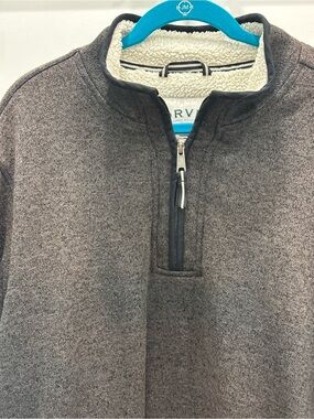 Orvis Men's Quarter-Zip Sherpa-Lined Sweater - Gray Brown Speckled Ombré